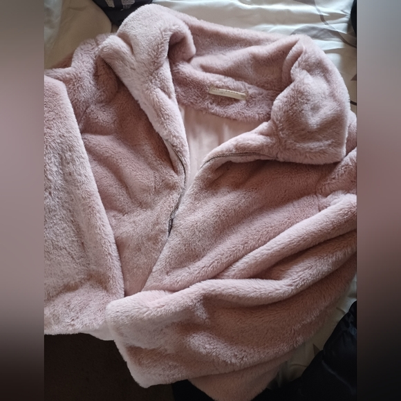Fair Haven Pink Fluffy Jacket Size L Soft, Zipper Front - Picture 2 of 8